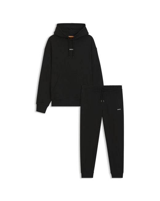 Boss Black Casual Cotton Tracksuit Set With A Minimalist Logo for men