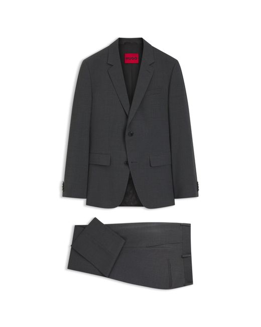 HUGO Gray Two-Piece Slim-Fit Suit for men