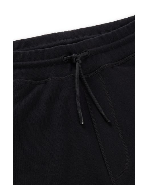 Boss Black Cotton-terry Tracksuit Bottoms With Logo Patch for men