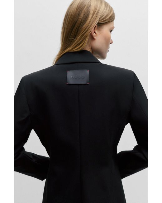 HUGO Black Regular-fit Jacket In Super-stretch Material