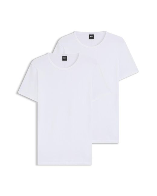 Boss Set Van Twee Ondershirts Van Stretchkatoen Met Logo in het White voor heren