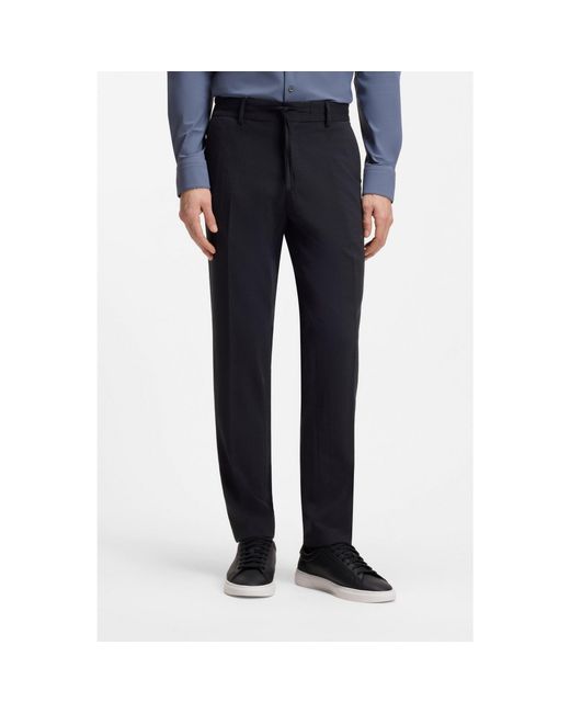Boss Blue Packable Slim-Fit Trousers for men