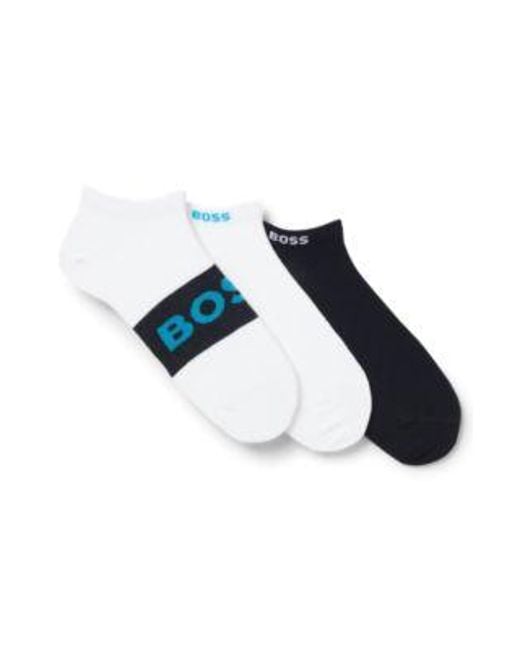 Lot De Trois Paires De Chaussettes Longueur Cheville En Coton Mélangé Boss pour homme en coloris Blue