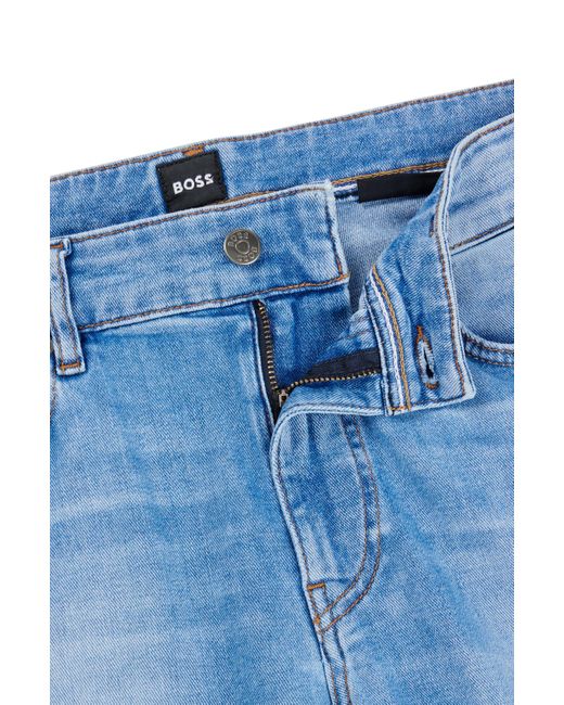 Boss Slim-fit Jeans In Blue Super-soft Stretch Denim for men