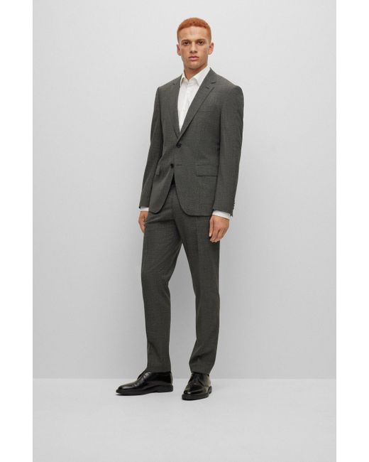 BOSS by HUGO BOSS Slimfit Suit In Micropatterned Bistretch Fabric