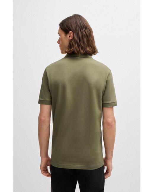 Boss Green Stretch-cotton Slim-fit Polo Shirt With Logo Patch for men