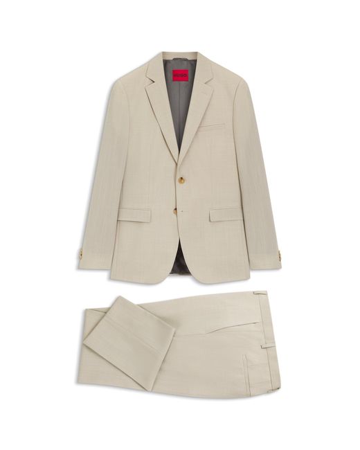 HUGO White Extra-Slim-Fit Suit for men