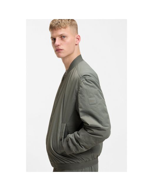 Boss Gray Water-Repellent Bomber Jacket for men