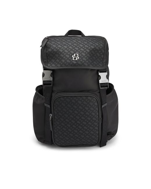 Boss Black Twill Backpack With Double B Monogram for men