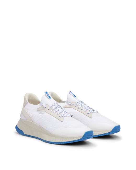 Boss TTNM EVO Sock-Sneakers mit gestricktem Obermaterial und Fischgrät-Sohle in White für Herren
