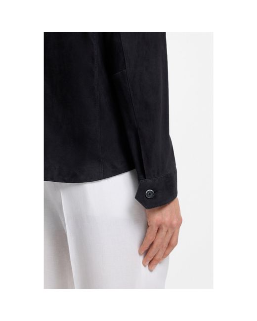 Boss Blue Metis Suede Shirt With Nappalan Inner for men