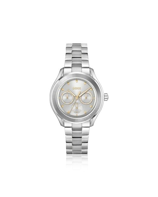 Boss White Link-Bracelet Watch With Dial