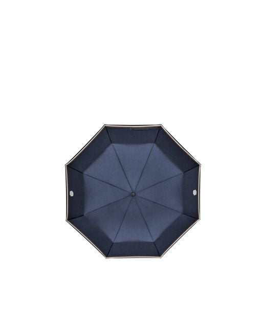 Boss Blue Pocket Umbrella With Double B And Signature Stripes
