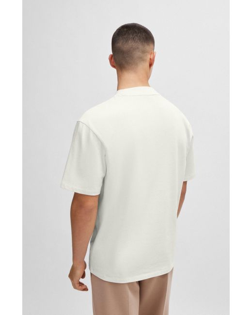 HUGO Relaxed-fit T-shirt Van Katoen Met Logoprint in het White voor heren