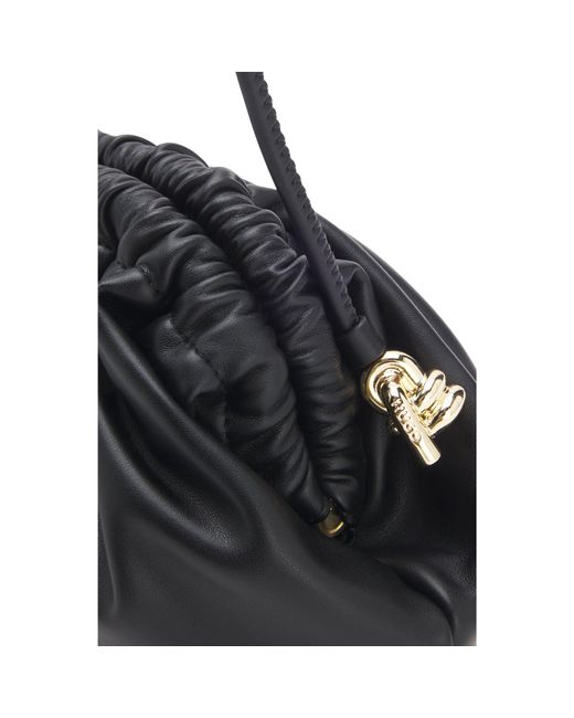 HUGO Black Ruched Clutch Bag With Debossed Logo
