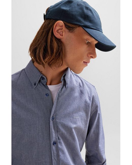 Boss Blue Cotton-twill Cap With Tonal Logo Patch for men