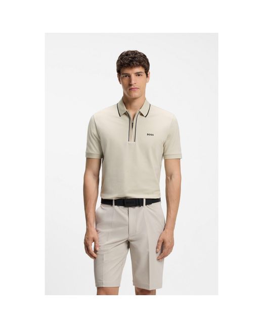Boss Gray Active Slim-Fit Polo Shirt for men