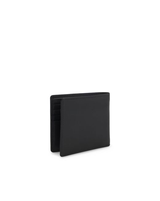 HUGO Black Leather Folding Wallet With Contrast Logo for men