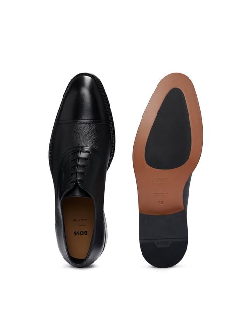 BOSS by HUGO BOSS Oxford Shoes In Plain And Saffiano-print Leather in ...