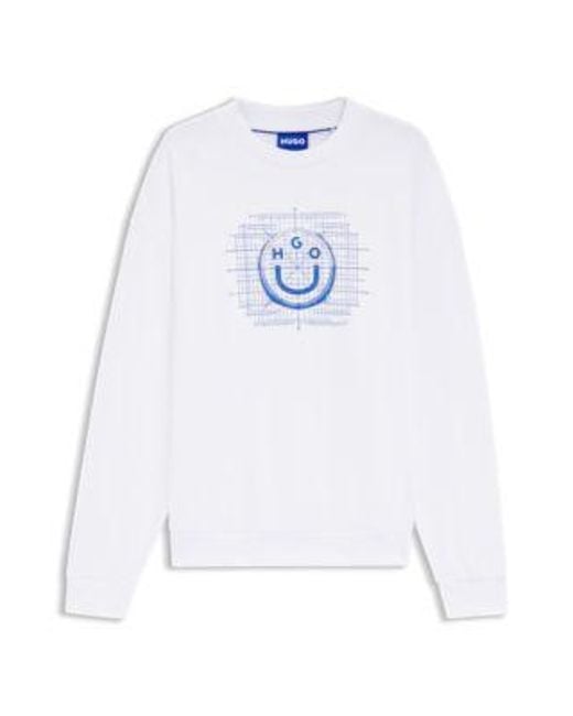 Sweat En Molleton De Coton Avec Logo Artistique HUGO pour homme en coloris White