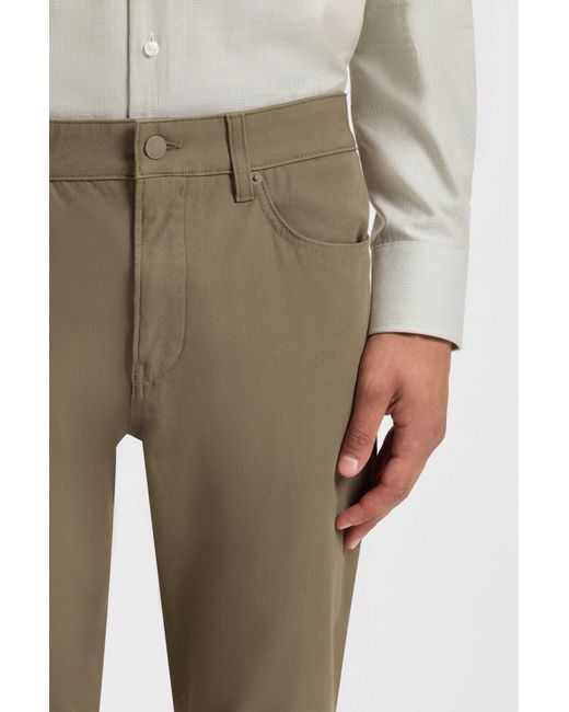 Boss Delaware Slim-Fit Hose Aus Baumwoll-Mix Mit Twill-Struktur in Natural für Herren