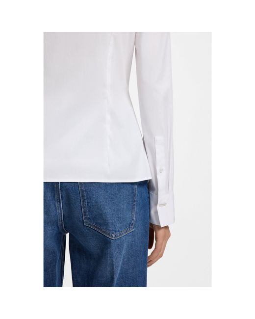 Boss White Slim-Fit Blouse