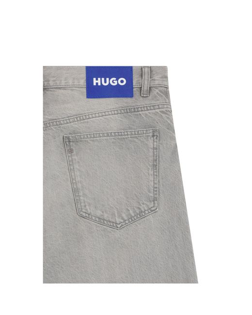 HUGO Gray Baggy-Fit Jeans for men