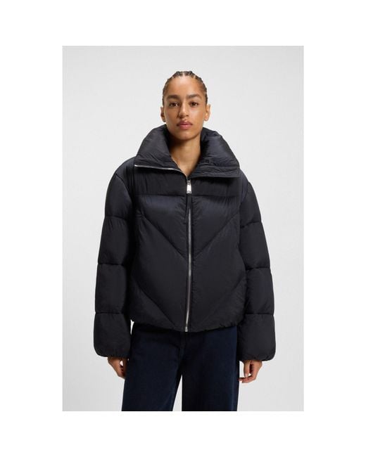Boss Blue Zipped Puffer Jacket