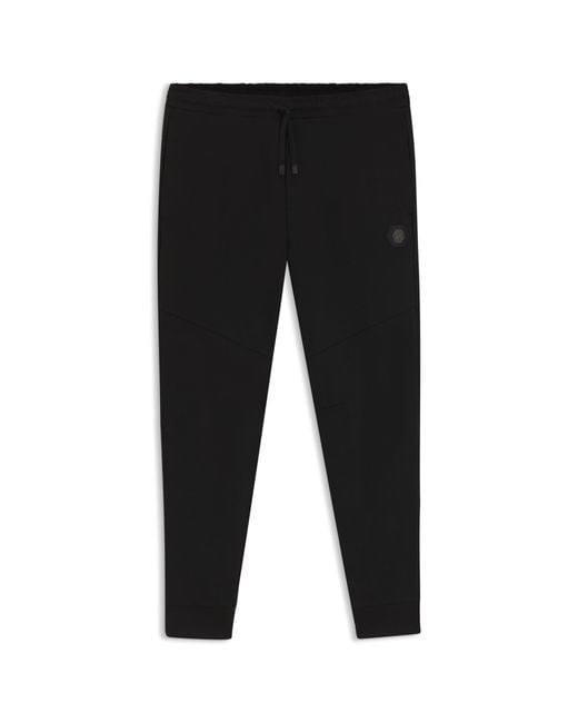Boss Black Cotton-Blend Tracksuit Bottoms With Double B Monogram for men