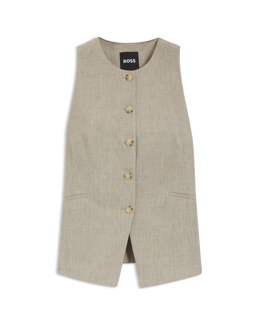 Boss Brown Slim-Fit Waistcoat