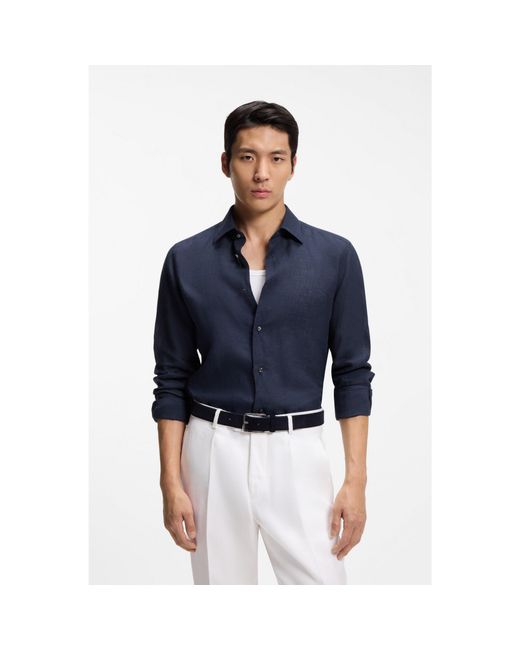 Boss Blue Slim-Fit Shirt for men