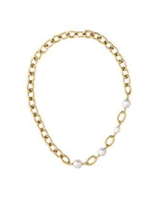 Collier chaîne doré avec perles d'eau douce Boss en coloris Metallic