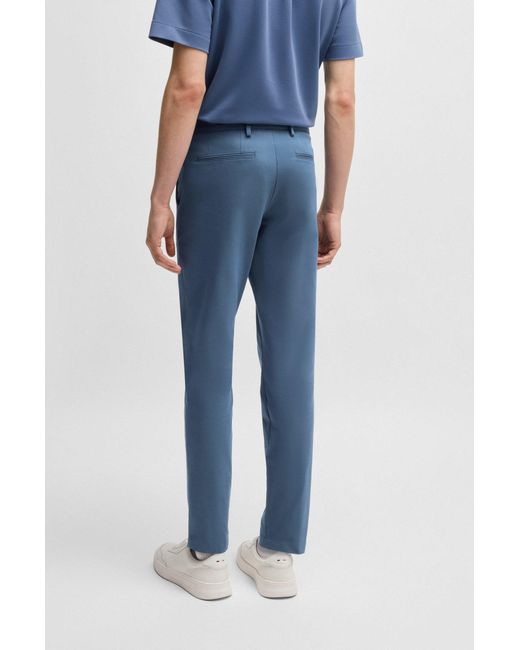 Boss Slim-Fit Broek Van Een Katoenmix Met Stretch in het Blue voor heren