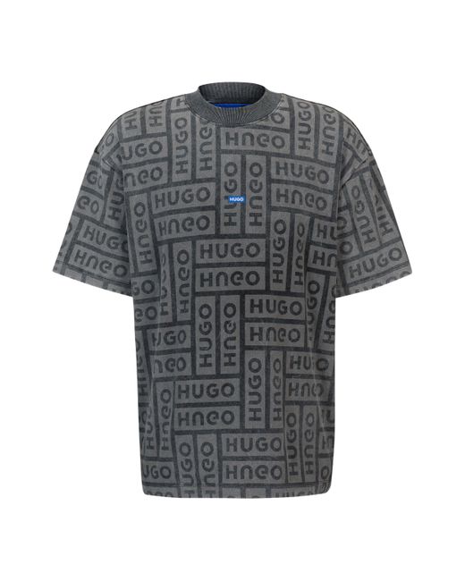HUGO T-shirt Van Katoenen Jersey Met Logo's In Laserdruk in het Multicolor voor heren