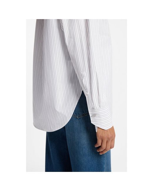 Boss White Relaxed-Fit Blouse
