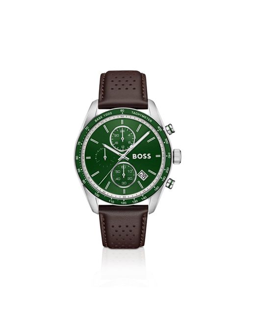 Boss Green Grand Prix Vitesse-Dial Watch With Perforated Strap for men