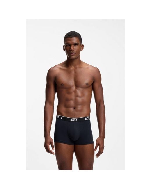 Boss Black Three-Pack Of Logo-Waistband Trunks for men