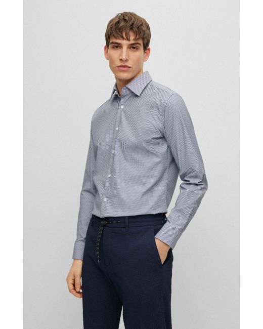 BOSS by HUGO BOSS Regular-fit Shirt In Micro-structured Performance ...