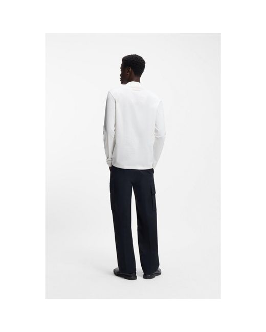 HUGO White Mock-Neck Slim-Fit T-Shirt for men