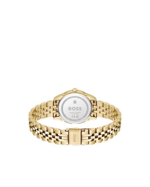 Boss Metallic Graceful-Dial Watch With Crystal-Set Bezel