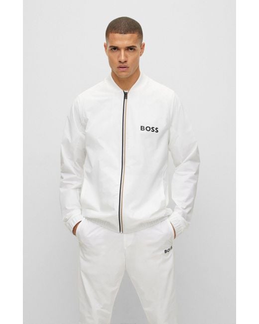 BOSS Boss X Matteo Berrettini Performance stretch Tracksuit With Logo Details in White for Men Lyst