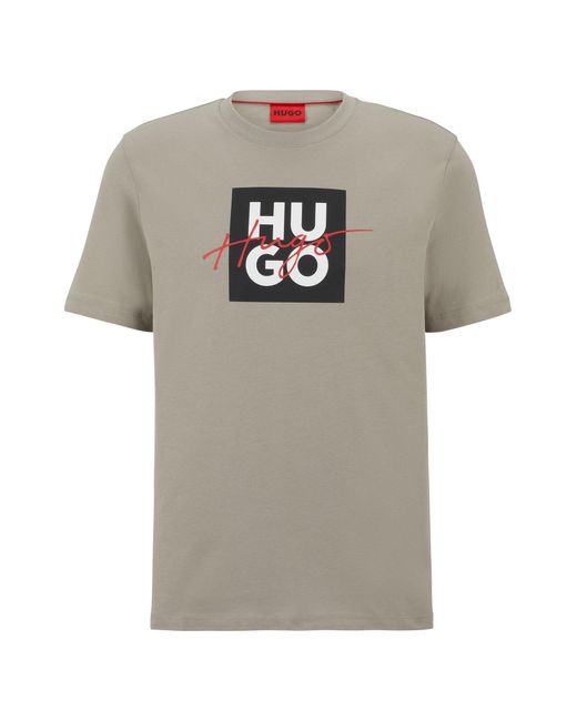 BOSS by HUGO BOSS Cottonjersey Tshirt With Stacked And Handwritten