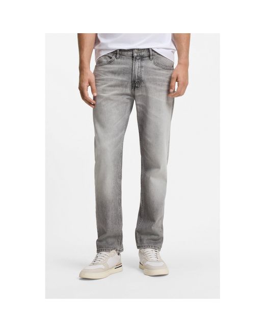 Boss Gray Maine Regular-Fit Jeans for men