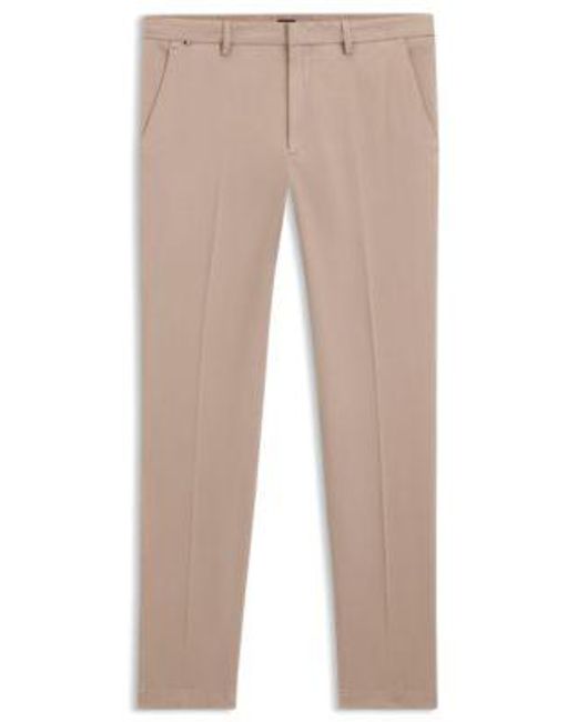 Chino Slim Fit en coton stretch mélangé Boss pour homme en coloris Natural