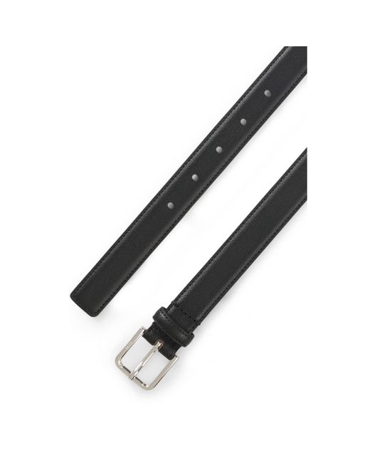 Boss Black Italian-Leather Belt With Pin Buckle