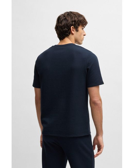 Boss Pyjamashirt Met Wafelstructuur En Logostiksel in het Black voor heren