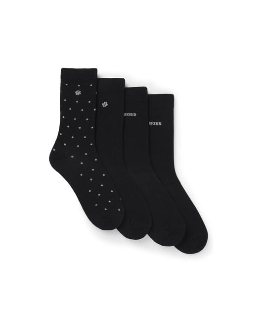 Boss Black Four-Pack Of Regular-Length Socks With Logo Details
