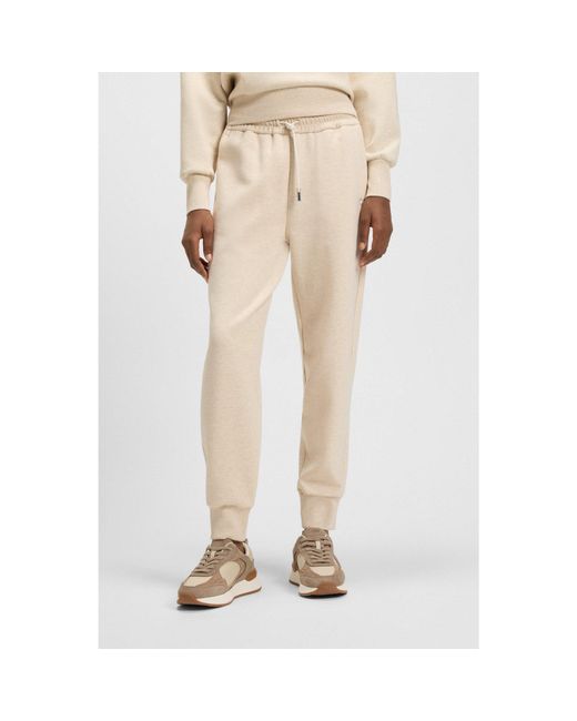 Boss Natural Relaxed-Fit Cotton-Blend Cuffed Tracksuit Bottoms