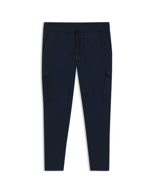 Boss Blue Tapered-Fit Trousers for men