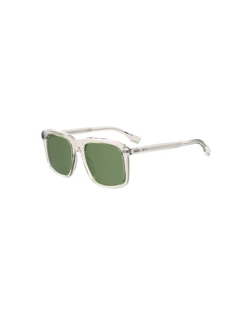 Boss Clear-acetate Sunglasses With Green Lenses for men